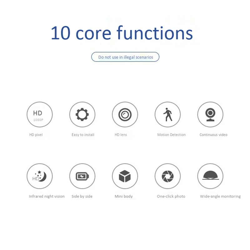

Camera, MINI 1080P HD Camera, Infrared Night Vision, Motion Detection, Card Direct Recording for Office