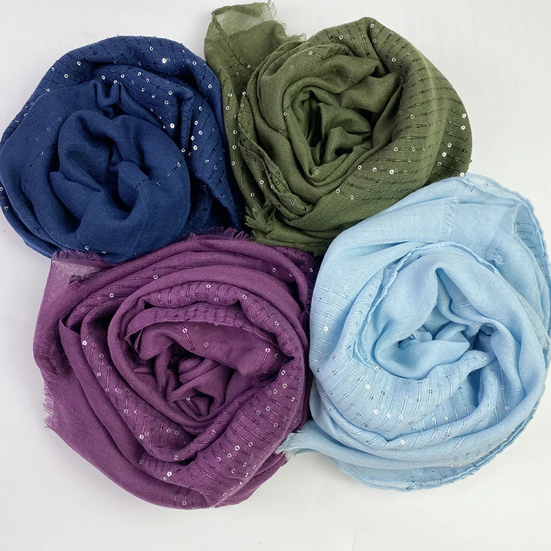 Мода градиент с люрексом Блеск Хиджаб шарф Макси Обертывания шарфы для женщин