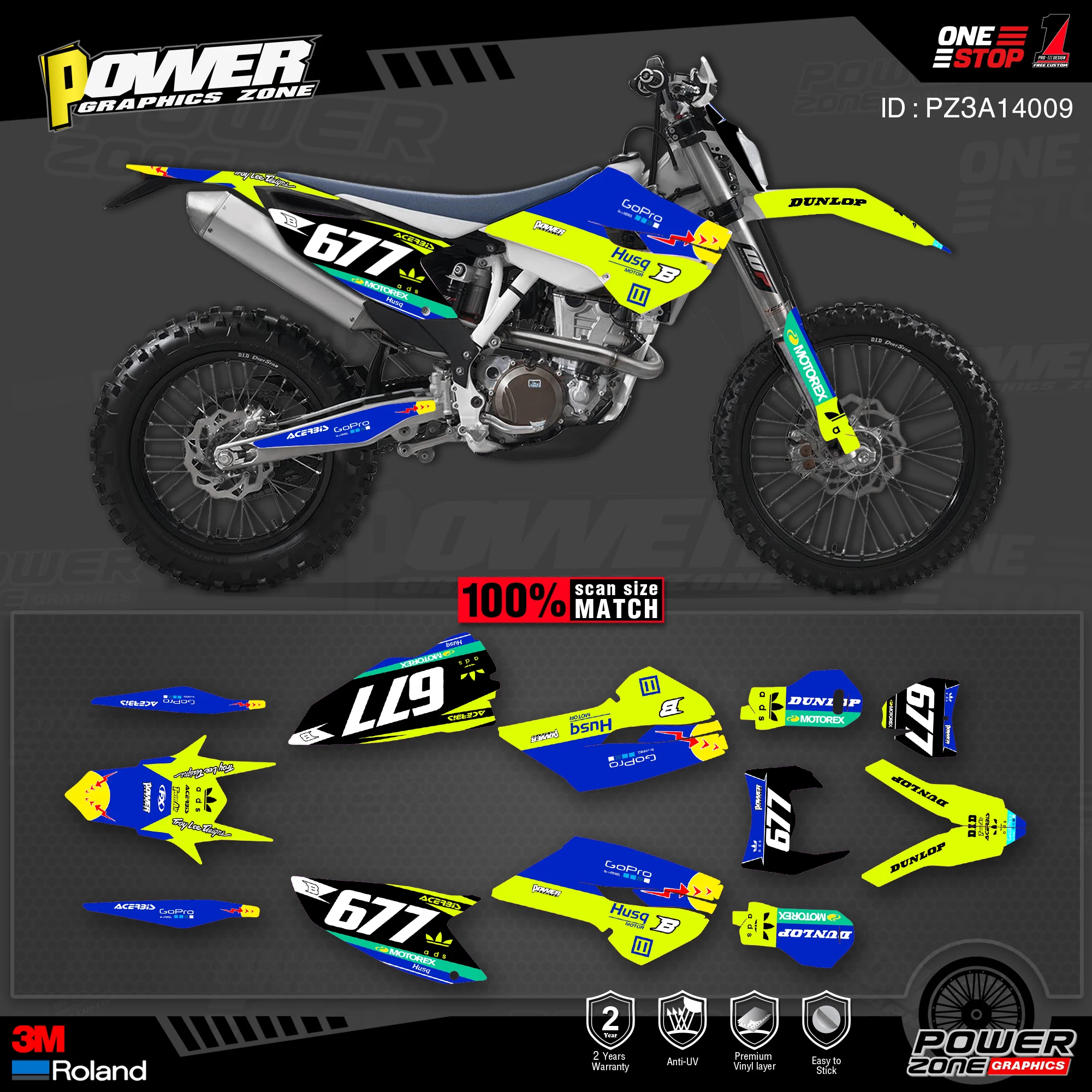 Персонализированные графические наклейки PowerZone Team 3M стикеры s Kit для Husqvarna 2014 15 TC FC