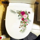 YOJA 22,1 см  22,9 см романтическая роза украшение дома спальни наклейки на стену красивые наклейки для туалета T1-2607