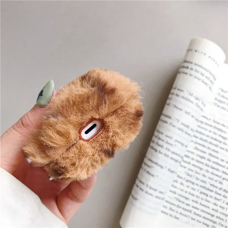 Чехол для наушников Eopard плюшевый пушистый дизайн Bluetooth чехол AirPods защитный 2