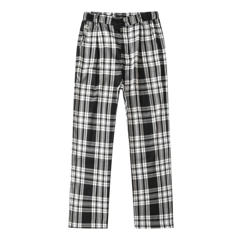 

Autumn and Winter Casual Pants Street casual couples slim classic Black and white plaid INS style casual pants