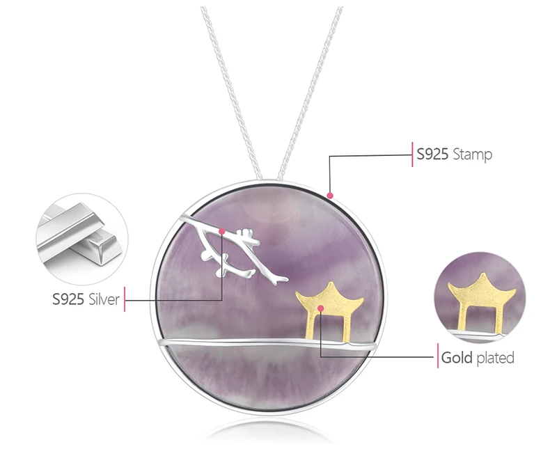 Lotus Fun реальные 925 серебро природного флюорита ручной работы Fine Jewelry Pavilion и сливы