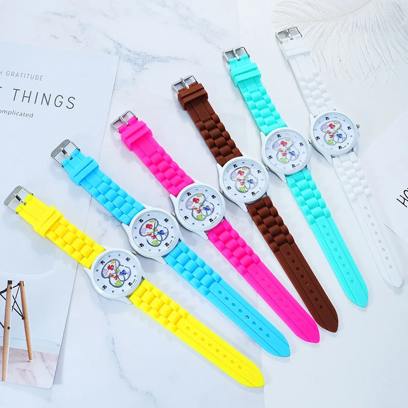 

Women Fashion Colorful Silicone Jelly Quartz Watch 2020 Men Casual Cartoons Bear Wristwatch Ladies Dress Clock Relogio Analog