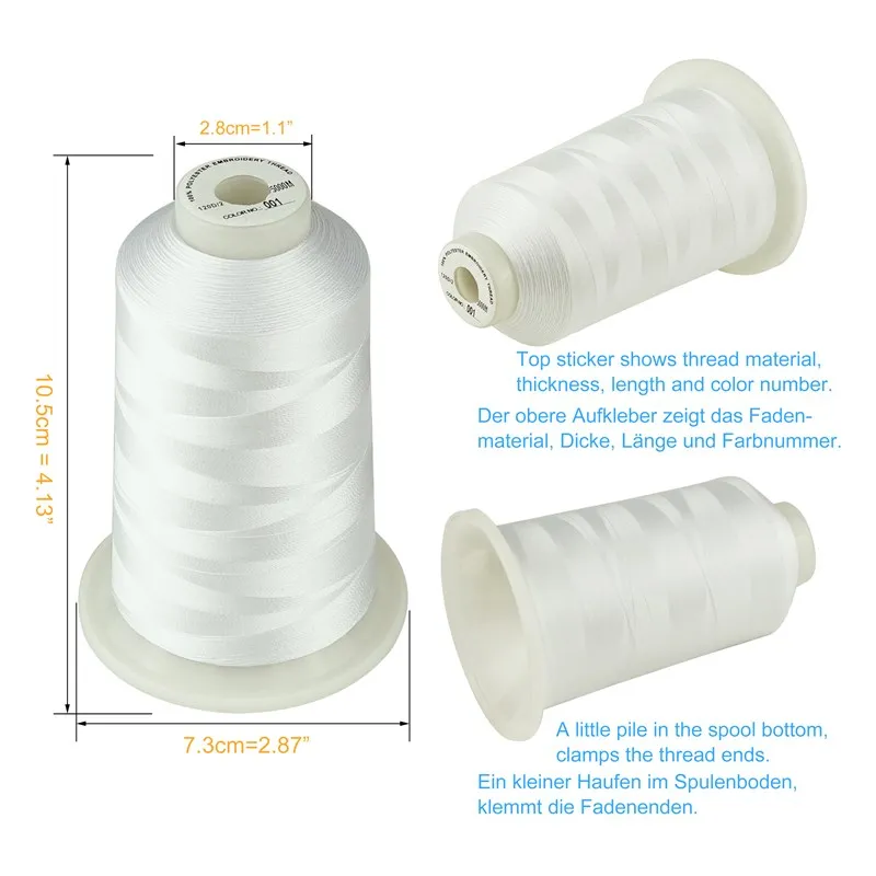 Нить для шитья Simthread 60 цветов компьютерная нить вышивки крестиком полиэфирная