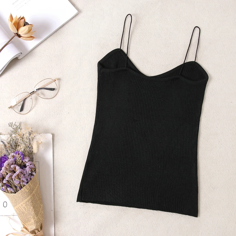 Women Summer Sexy Camisole Tanks Slim Casual Tank Tops Lady's Undershirt Solid Breathable Shoulder Vest For Female