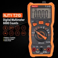 njty t21d ncv digital multimeter 6000 counts auto ranging acdc voltage meter flash back light large screen 113ad