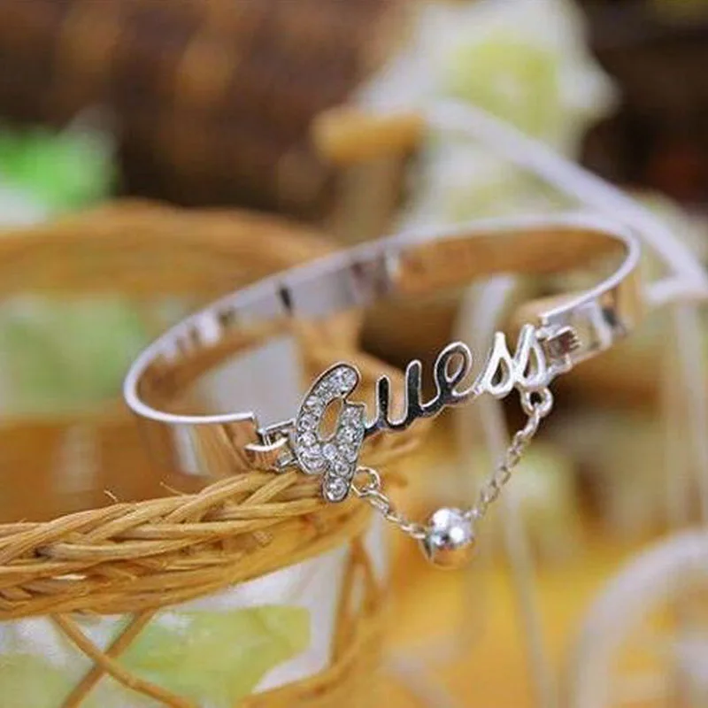 Шарм браслет с украшением в виде кристаллов буквенным принтом для женщин Модные