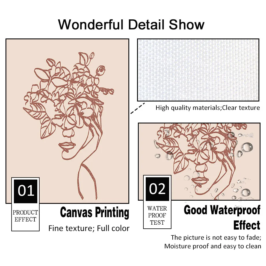 Абстрактная девушка цветок бабочка минималистская настенная Картина на холсте