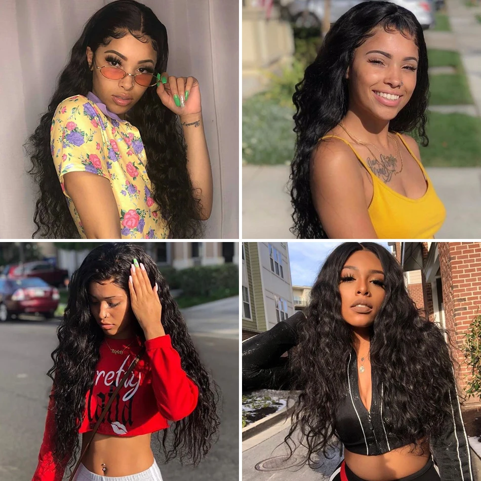 

Water Wave Brazilian Hair Bundles 1/3/4 Curly Weave Bundle Deals Double Wefts 24 inch Long Human Hair Extensions For Black Women