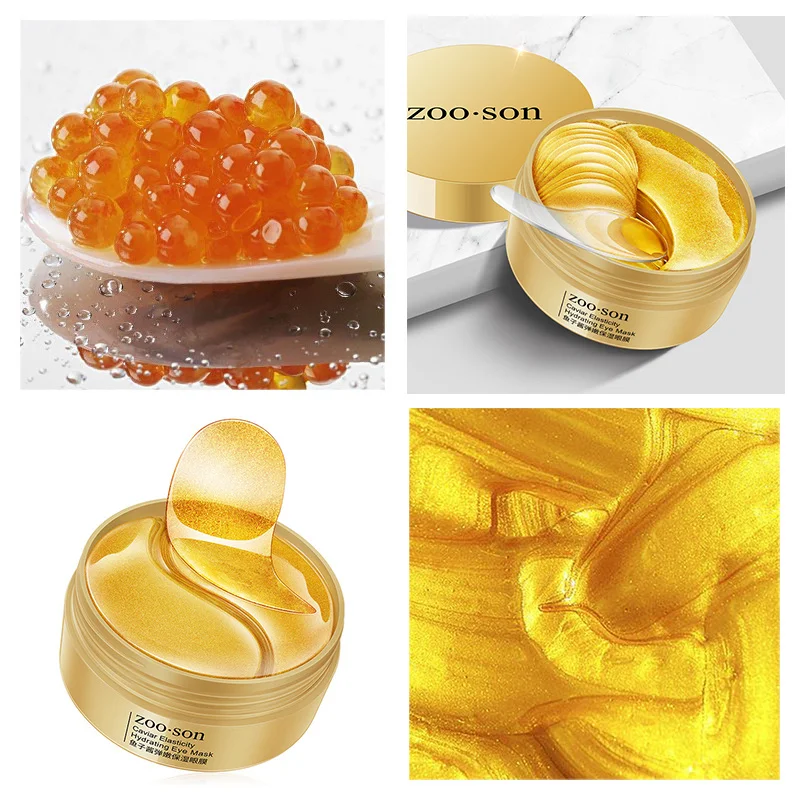 Патчи коллагеновые золотые Антивозрастные для кожи вокруг глаз от Тёмных кругов