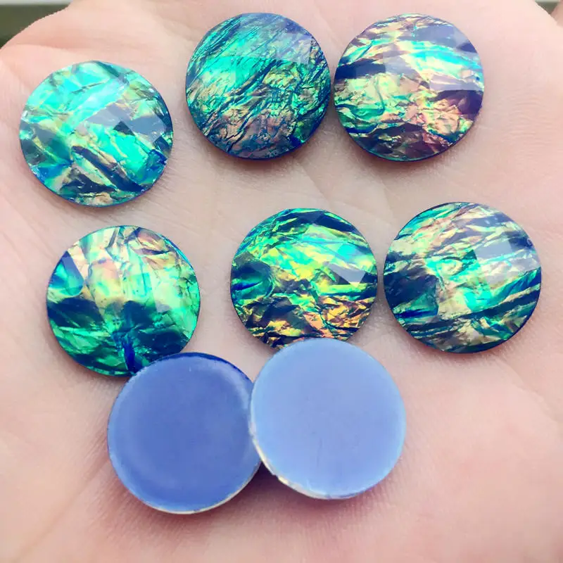 16 мм Красочные Кристаллы Стразы круглые стразы из смолы с плоским основанием