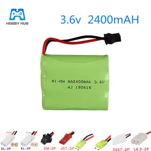 Никель-металлогидридная аккумуляторная батарея 3,6 В 2400 мА  ч для радиоуправляемой машины, лодки, игрушек с дистанционным управлением, никель-металлогидридная аккумуляторная батарея модельное освещение 3,6 В AA