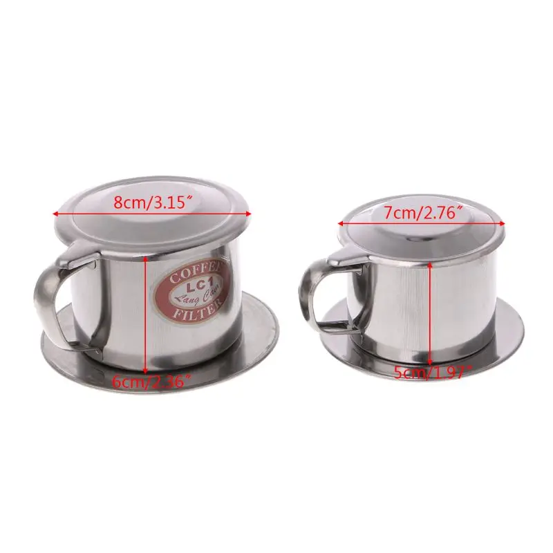 

Vietnamese Coffee Filter Stainless Steel Maker Pot Infuse Cup Serving Delicious