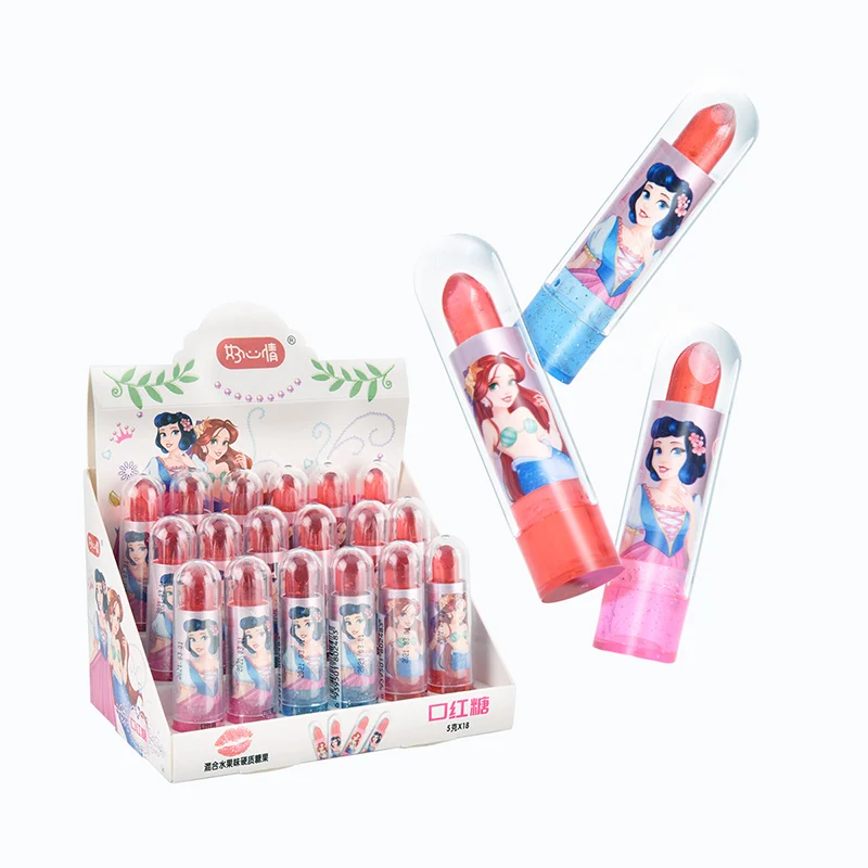 

Lipstick Candy Children's Fruit Flavor 18 Boxed Girls Holiday Birthday Snacks Toy Candy