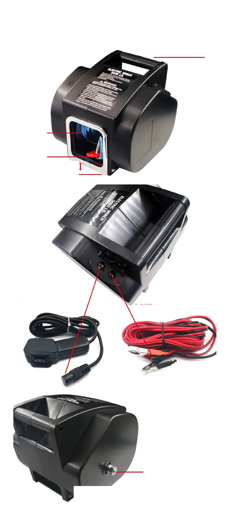 Морская лебедка 12 В 5000 фунтов из нейлонового троса/лицевой трос для спасения поле