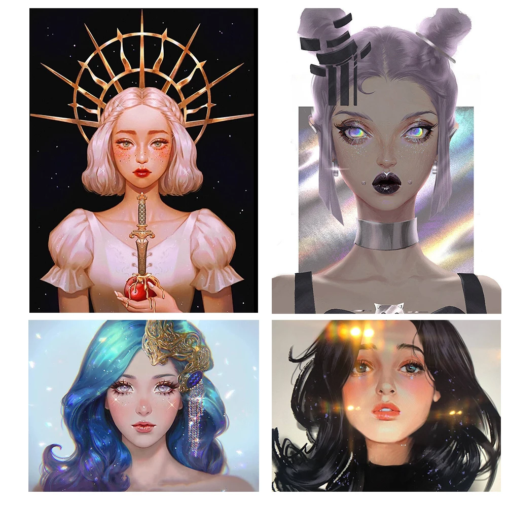 

5D алмазная живопись, персональная роспись Girl4 Стразы, инкрустированная Алмазная мозаика, вышивка крестиком, изысканный дом «сделай сам», мо...