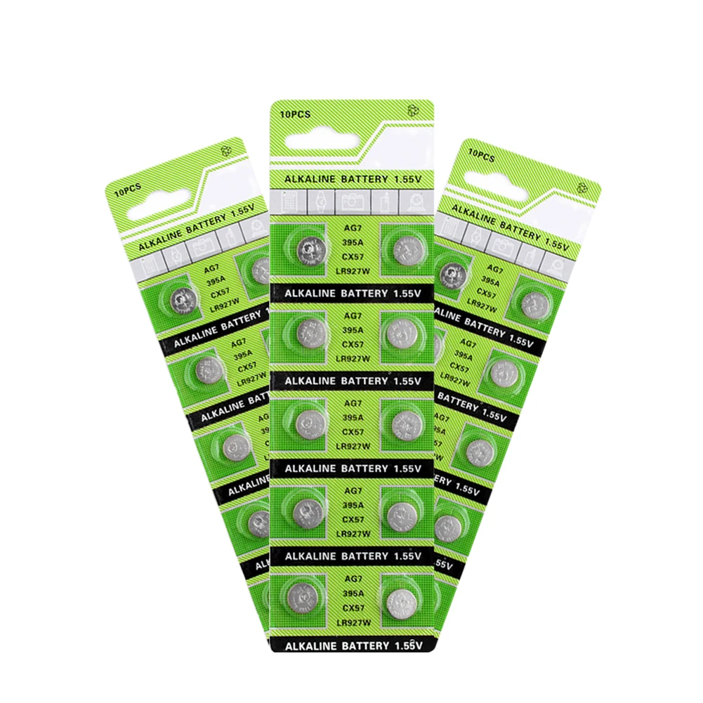

AG7 399 395A 613 SR927W CX57 Alkaline Coin Cell Battery For Watch 1.55V 30Pcs L927 395 SR57 SR927SW 195 Button Coin Cell
