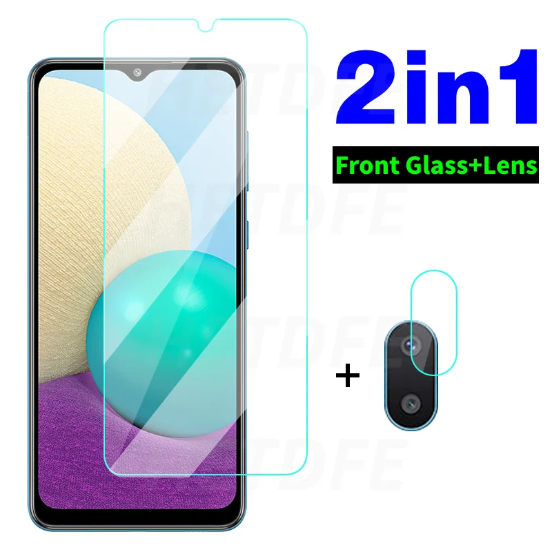 

2 in 1 Screen Protector Tempered Glass For Samsung Galaxy A02 A12 A32 A42 A52 A72 Camera Lens For Galaxy M02 M12 M62 A02S M02S