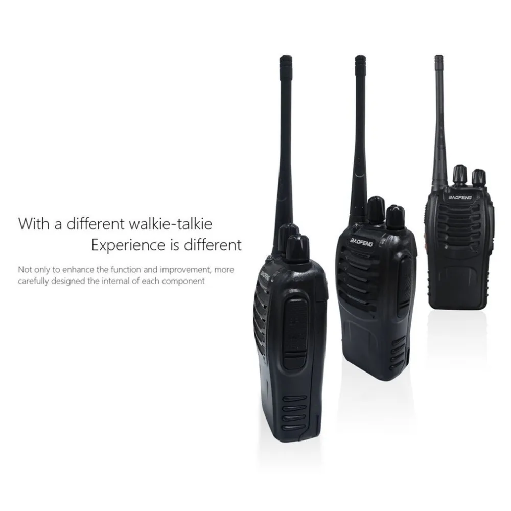 2pcs VHF/UHF  BF-888S Portable FM Transceiver Rechargeable Walkie Talkie in Two Senses 5W 2-way Ham Radio Comunicador