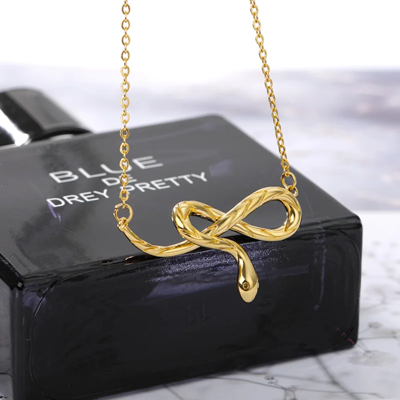 Metal Snake Necklace For Women Men New Fashion Gold Chain Stainless Steel Serpent Pendant Jewelry Glamour Gift Bijoux | Украшения и