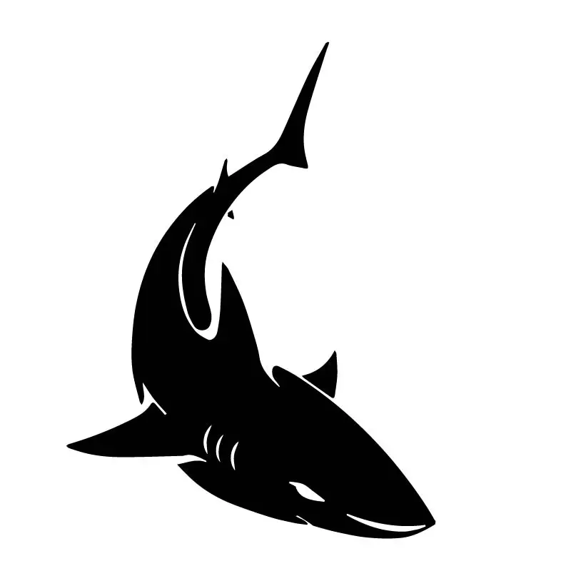 

W-0723 Creative Shark Art Silhouette Personality Car Stickers PVC Fashion Auto Window Bumper Sunscreen Waterproof Decals Decor
