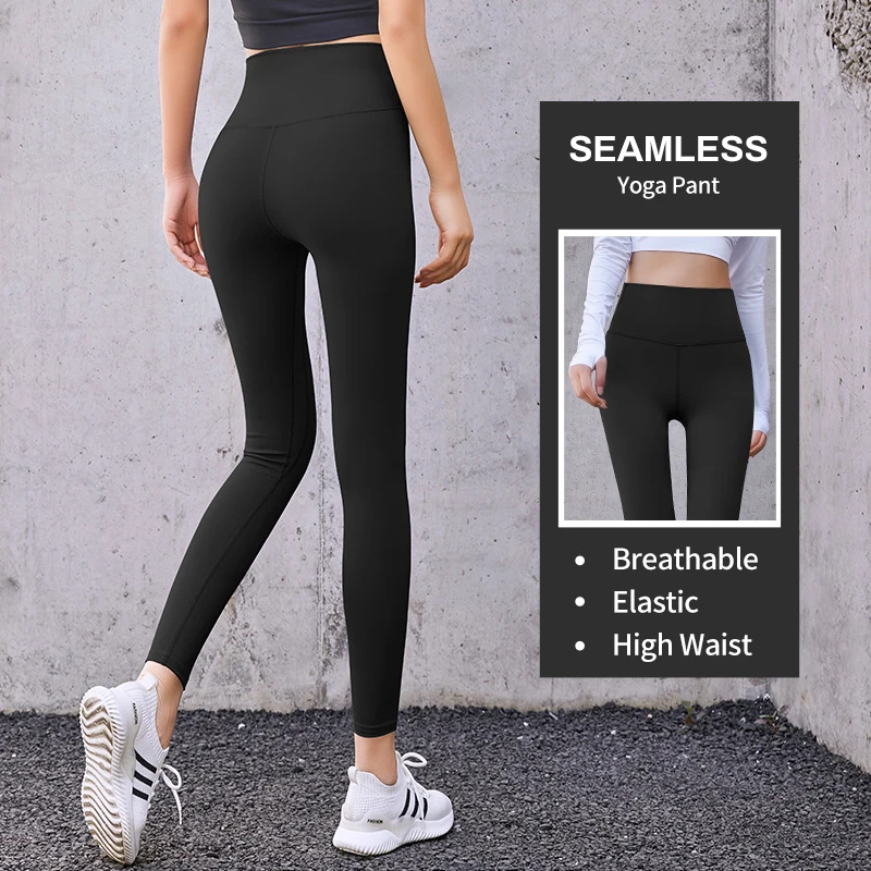 

Yoga Pant Women Seamless Solid High Waist Gym Legging Hip Lifting Fitness Running Tights Workout Compressed Sport Trouser Women