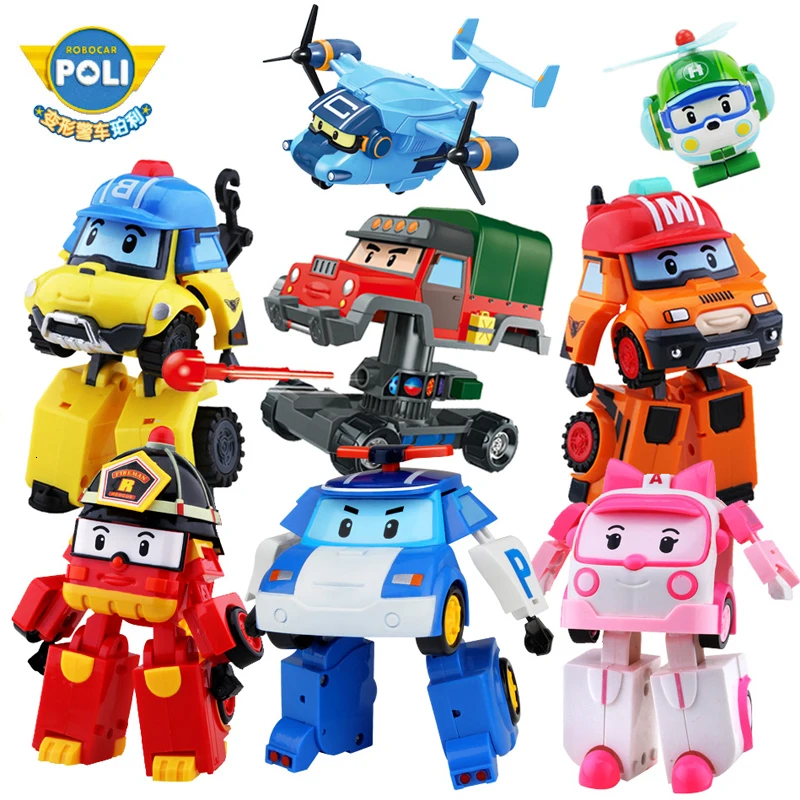 2 шт./4 шт./6 шт./компл. Robocar Poli Корея детские игрушки Acion фигурка Робот трансформер
