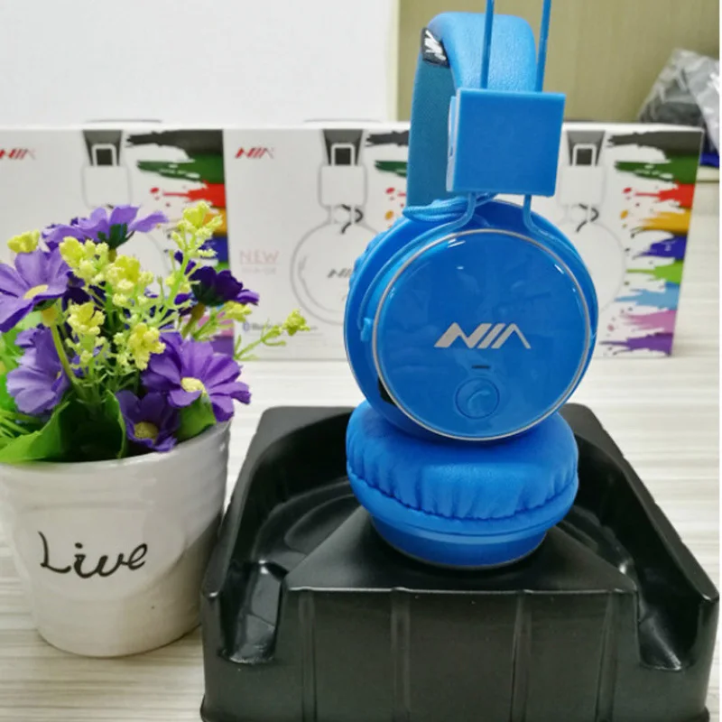 Beauty ninia Q8 стерео Bluetooth наушники беспроводной стерео складные спортивные гарнитуры Поддержка приложения с микрофоном Поддержка TF карты fm-радио - Цвет: Синий