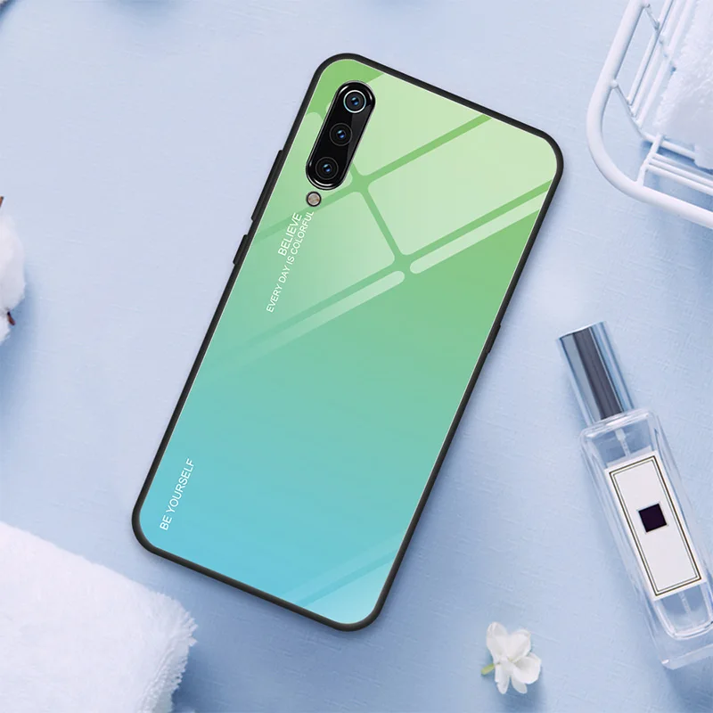 06 Разноцветный чехол из закаленного стекла с градиентом для Xiaomi mi 9 SE 8 Lite 9T Pro 6, глянцевый чехол с пятнами для Xiao mi A2 A1 mi x 2S Max 3 F1 - Цвет: 06