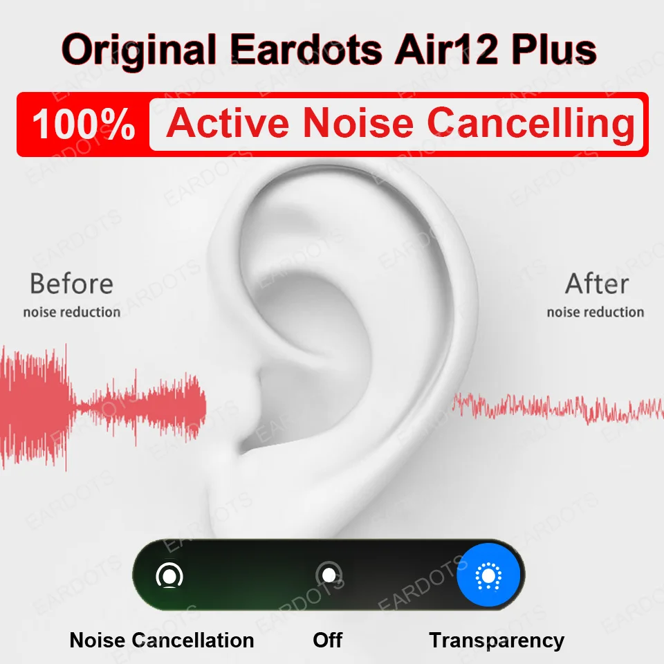 

ANC Air12 Plus TWS Bluetooth Earphone 5.1 noise Reduction Transparent High-Definition Microphone Super Bass PK i900000 Air3 Max