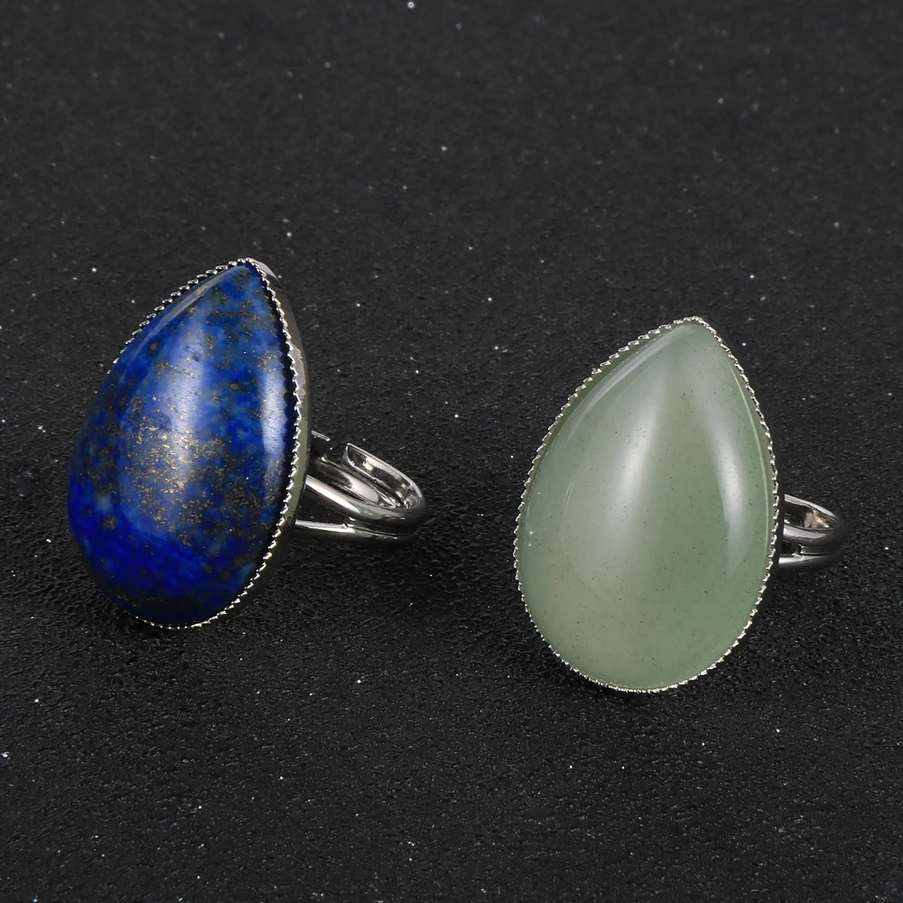 Мужские и женские натуральные драгоценные камни тигровый глаз капли воды кольца