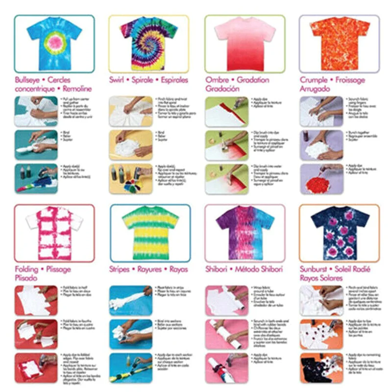 

12 Pcs Tie Dye Kit Non-toxic DIY Garment Graffiti Fabric Step Textile Coating PI669