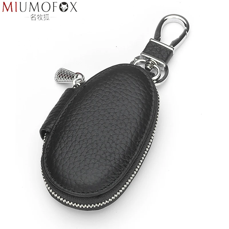 

Waist Hanging Car Key Wallets Genuine Leather Men&Women Keys Housekeeper Organizer Pouch Purse Small Key Holder Zipper Key Case