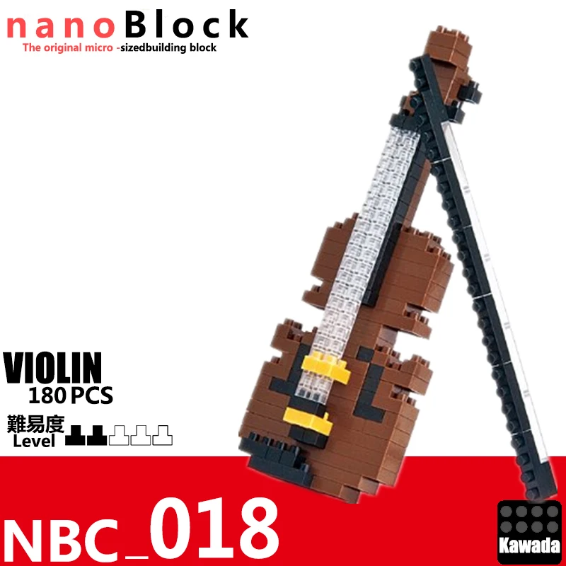Мини скрипка Kawada Nanoblock Коллекционная серия NBC 018 180 шт. алмазные строительные блоки