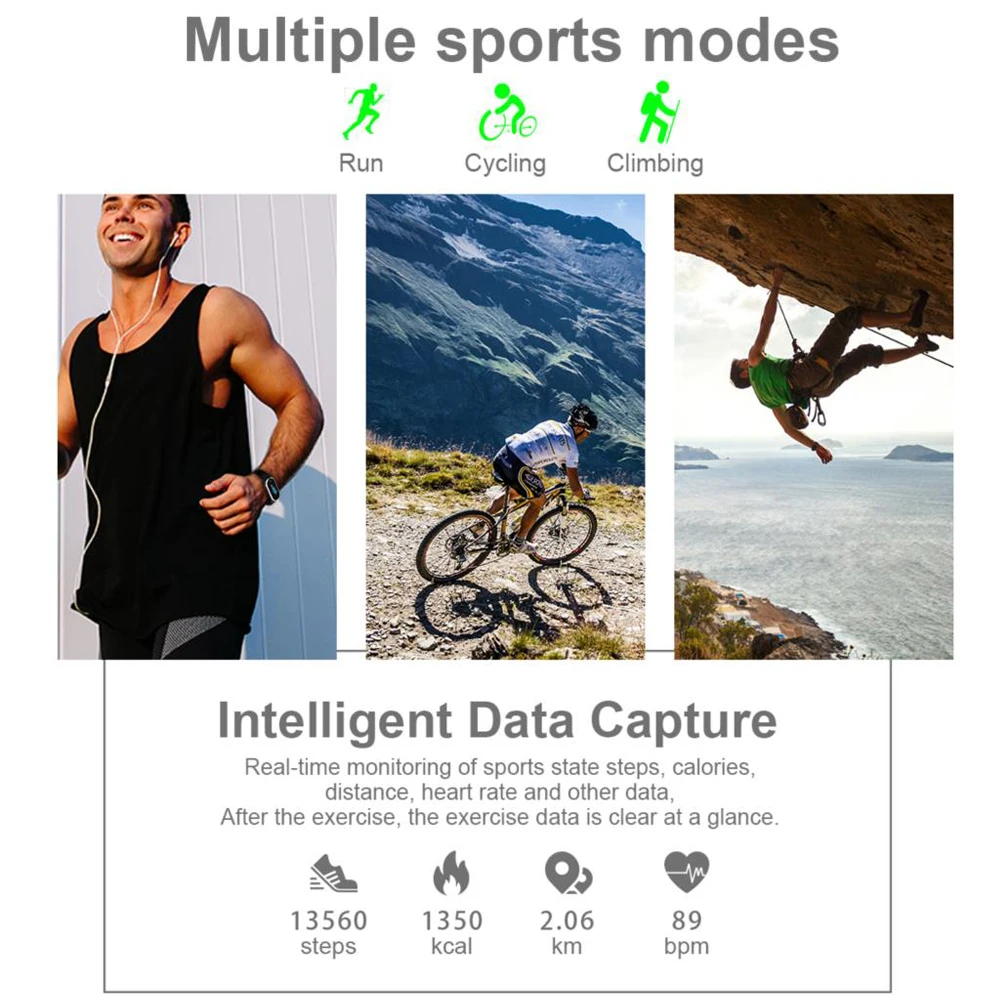 

Sport Smartwatch Information Display Smart Watch Waterproof Clock Smart Wristband Men Women Calls Remind Sleep Monitoring