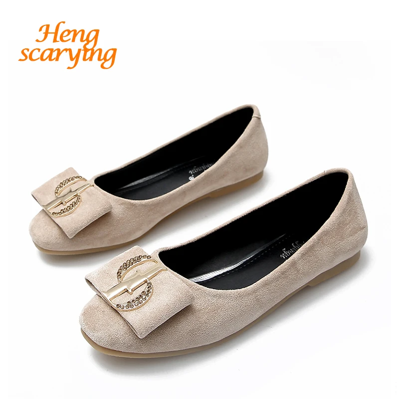 Женские Замшевые балетки на плоской подошве удобные большие размеры Мокасины