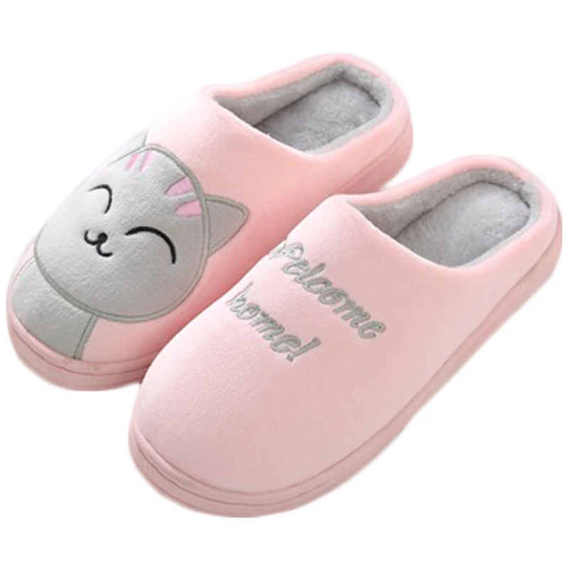 

Women Cotton Home Slippers Cartoon Winter Warm Indoor Outdoor Slippers bedroom Lovers Couples Floor Shoes anti Slip Rubber Sole