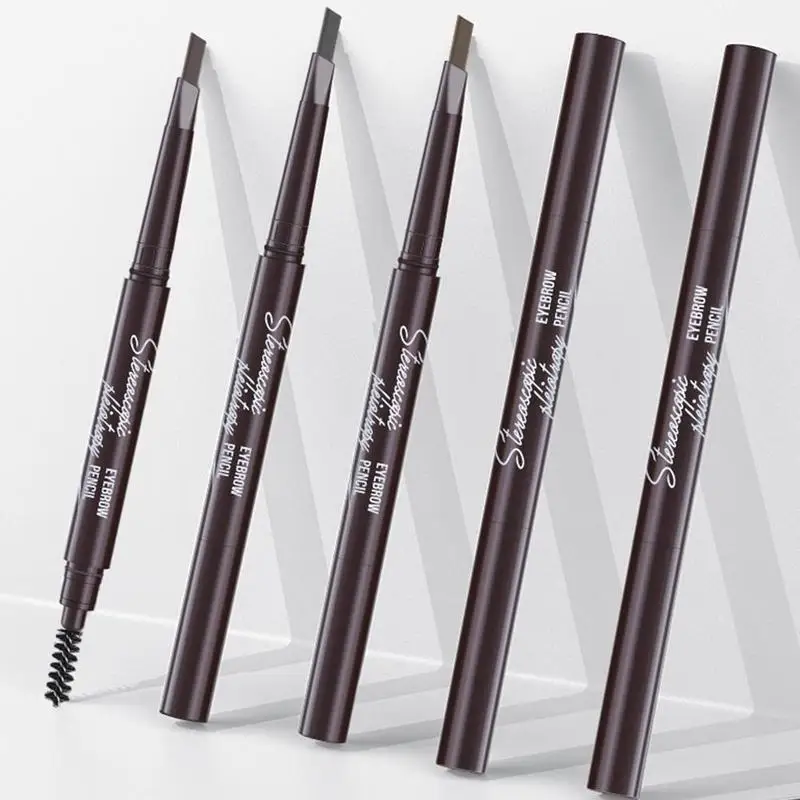 

Triangle double-headed eyebrow pencil automatically rotates and is not easy to faint makeup Waterproof Long-lasting makeup