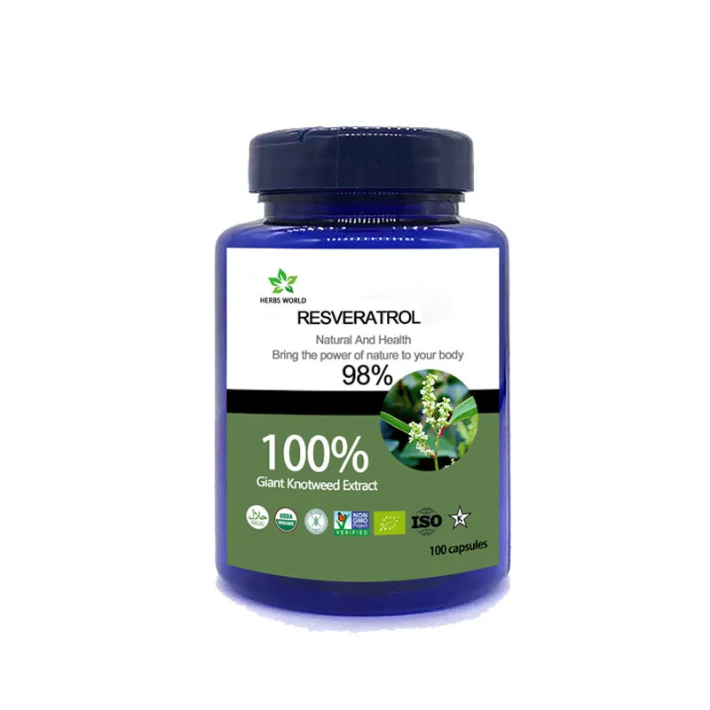 Натуральный ресвератрол 100 шт./бутылка 100% порошок экстракта горца