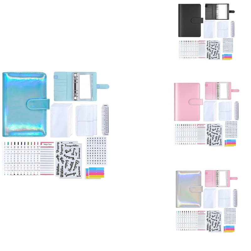 

Budget Binder Cash Envelopes for Budgeting Money Binder PU Leather Budget Envelopes with Zipper Pockets and Labels
