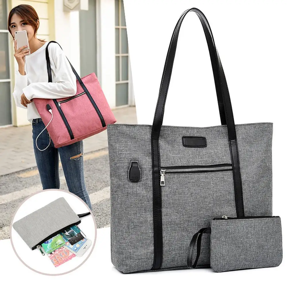 Черная пятница 2 шт Мода путешествия большой емкости сумка через плечо с USB порт