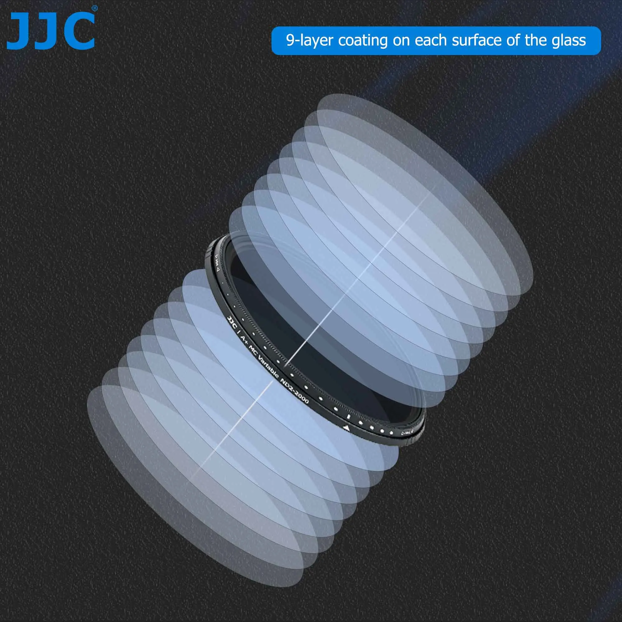 JJC ND2-2000 Регулируемый ND фильтр VND нейтральная плотность фейдер для объектива +