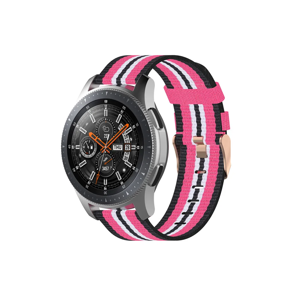 Peach 18 20 мм 22 мм холщовый нейлоновый ремешок для часов для samsung Galaxy Watch 42 мм 46 мм Active2 huawei Watch GT2 Amazfit GTR браслет - Цвет ремешка: Peach