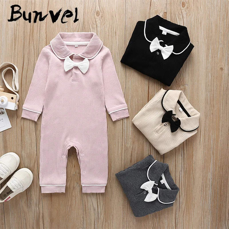 Комбинезоны для младенцев с галстуком и отложным воротником|Ромперы| |