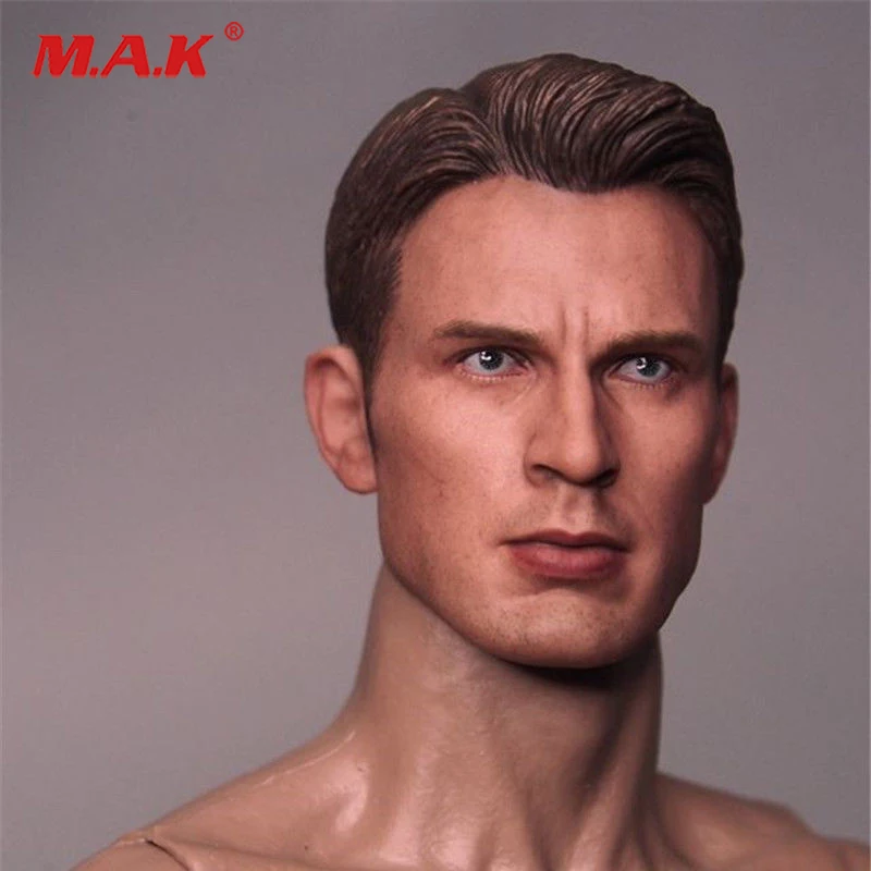 Голова капитана Криса Эванса в масштабе 1:6 крутая мужская модель для резьбы по