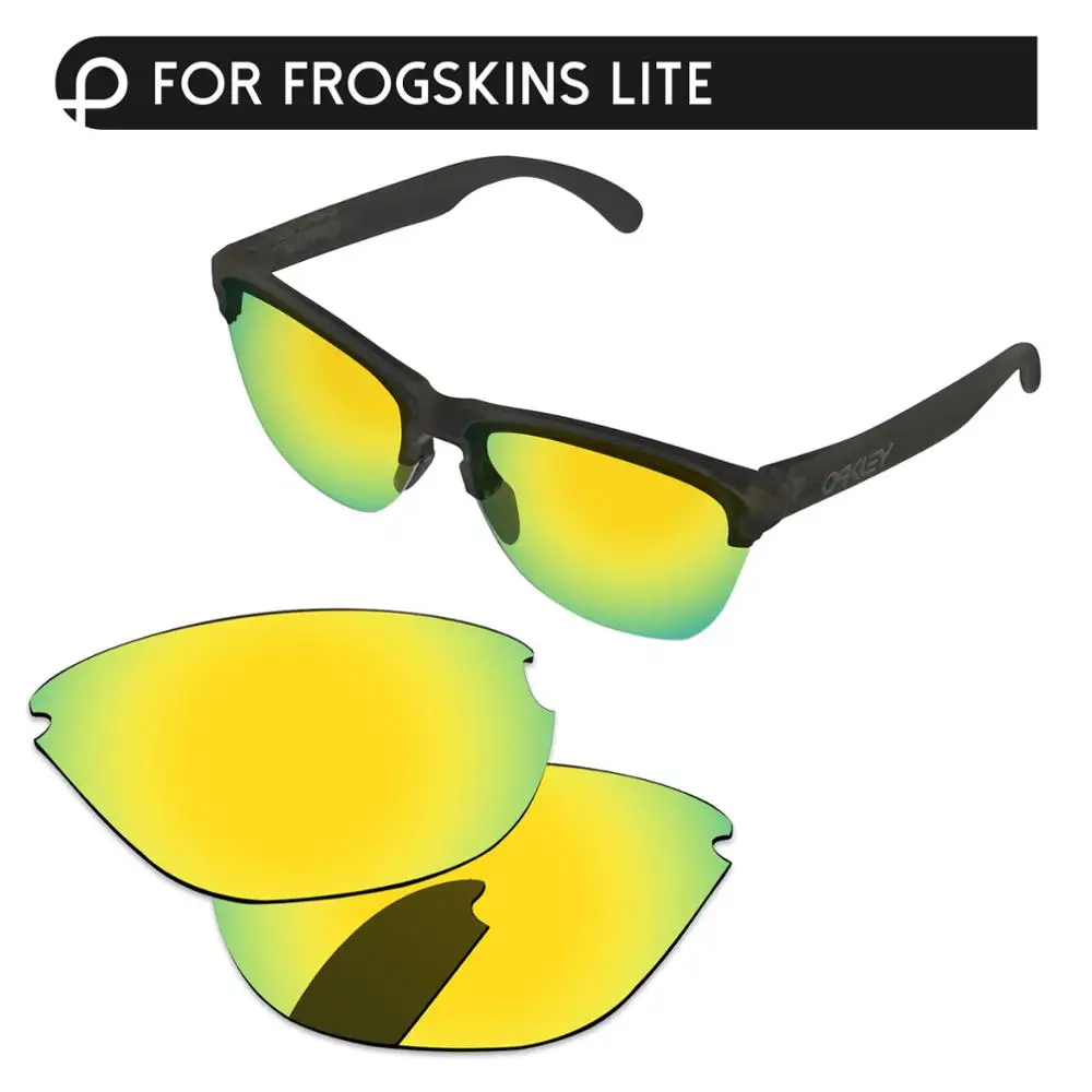 24K Golden PapaViva Сменные линзы для аутентичных солнцезащитных очков Frogskins Lite OO9374 Поляризованные-несколько вариантов - Цвет линз: 24K Golden