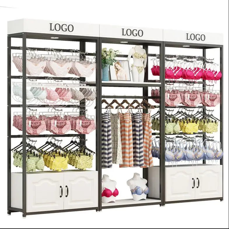 

Underwear store shelf display shelf wall bra shelf floor underwear display cabinet pajamas display cabinet gold net red