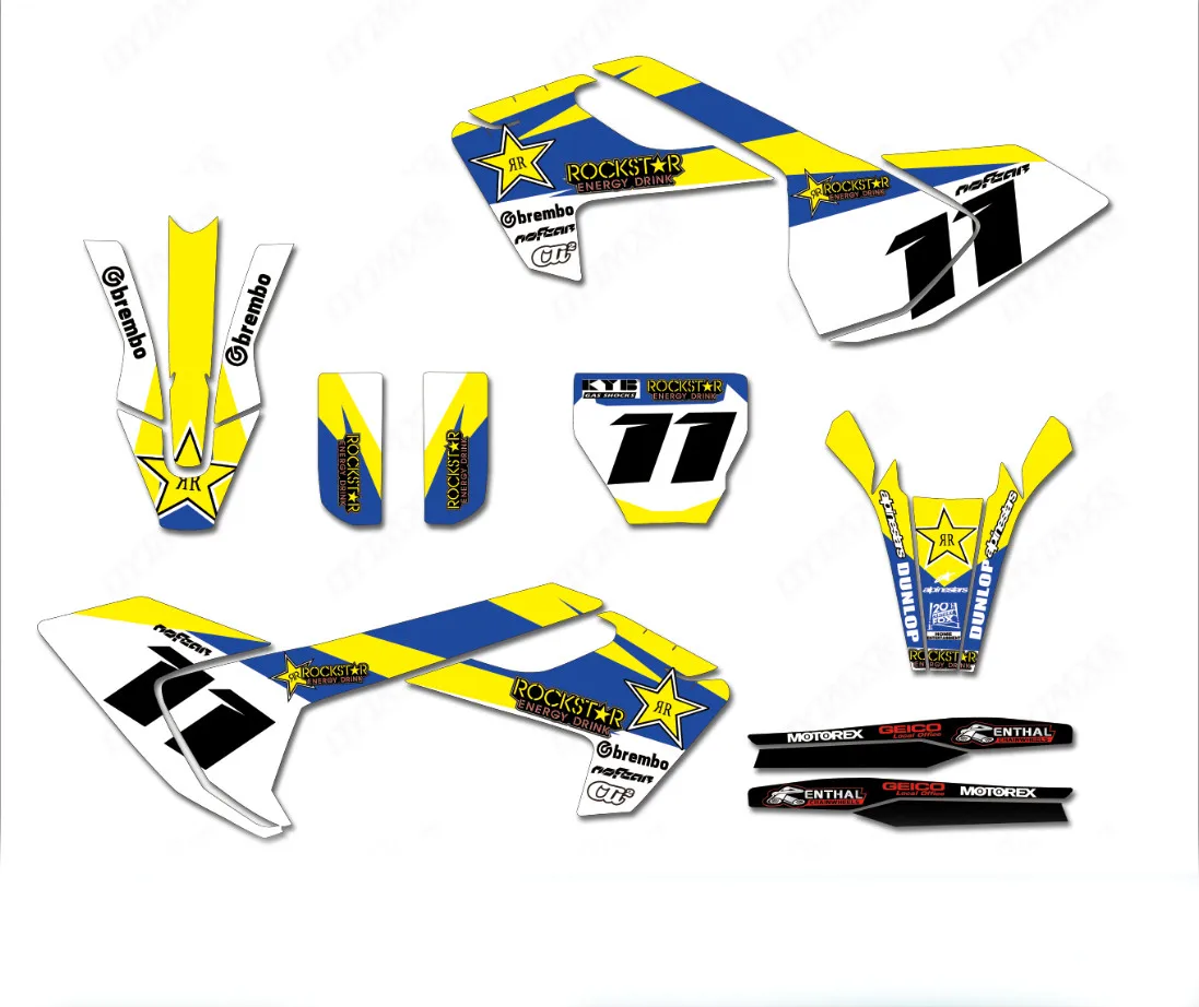 Полный комплект наклейка Глянцевая Графика Наклейка для Husqvarna 250 350 450 500 TC FC TX FX FS TE FE