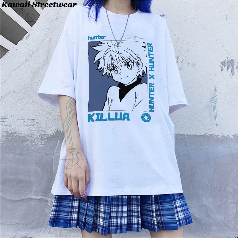Обувь в стиле аниме Hunter x hunter хоть футболка для Для женщин e девочек Kawaii милые Harajuku